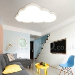 Ultradunne wolken dimbare moderne eigentijdse Scandinavische stijl plafondlampen met acryl kap met afstandsbediening Kan ook worden gebruikt als wandlamp