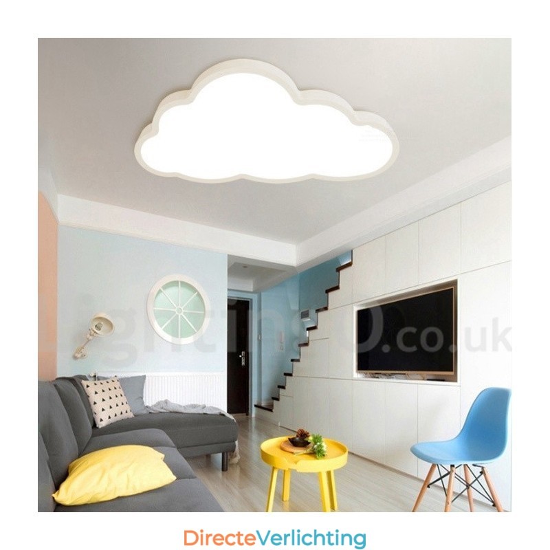 Ultradunne wolken dimbare moderne eigentijdse Scandinavische stijl plafondlampen met acryl kap met afstandsbediening Kan ook worden gebruikt als wandlamp
