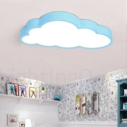 Ultradunne wolken dimbare moderne eigentijdse Scandinavische stijl plafondlampen met acryl kap met afstandsbediening Kan ook worden gebruikt als wandlamp