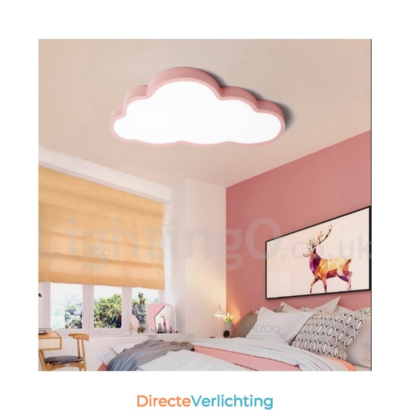 Ultradunne wolken dimbare moderne eigentijdse Scandinavische stijl plafondlampen met acryl kap met afstandsbediening Kan ook worden gebruikt als wandlamp