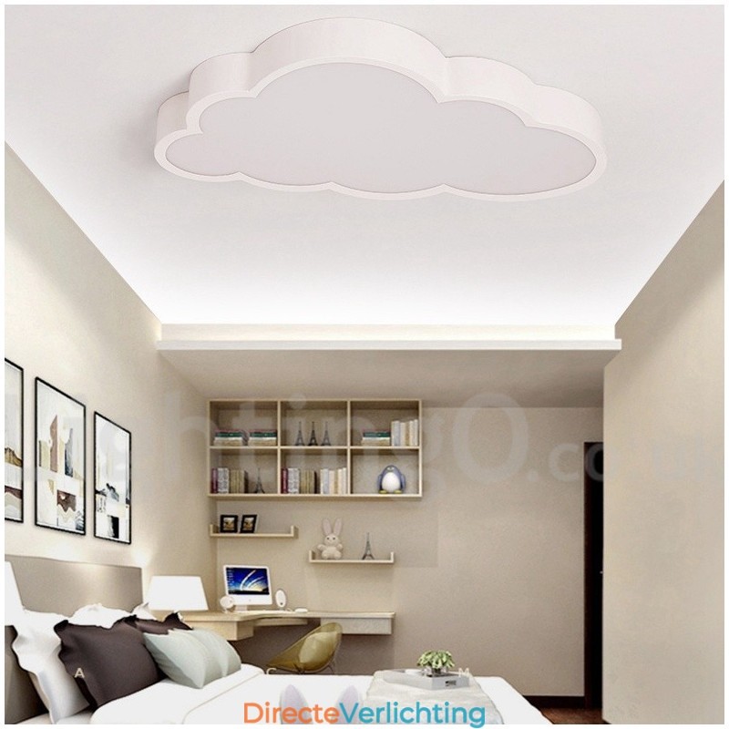 Ultradunne wolken dimbare moderne eigentijdse Scandinavische stijl plafondlampen met acryl kap met afstandsbediening Kan ook worden gebruikt als wandlamp