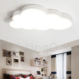 Ultradunne wolken dimbare moderne eigentijdse Scandinavische stijl plafondlampen met acryl kap met afstandsbediening Kan ook worden gebruikt als wandlamp