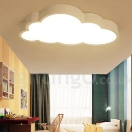 Ultradunne wolken dimbare moderne eigentijdse Scandinavische stijl plafondlampen met acryl kap met afstandsbediening Kan ook worden gebruikt als wandlamp