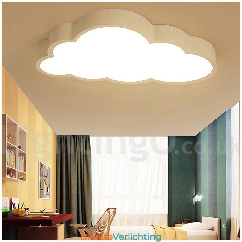 Ultradunne wolken dimbare moderne eigentijdse Scandinavische stijl plafondlampen met acryl kap met afstandsbediening Kan ook worden gebruikt als wandlamp