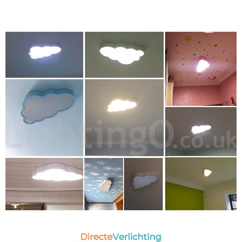 Ultradunne wolken dimbare moderne eigentijdse Scandinavische stijl plafondlampen met acryl kap met afstandsbediening Kan ook worden gebruikt als wandlamp