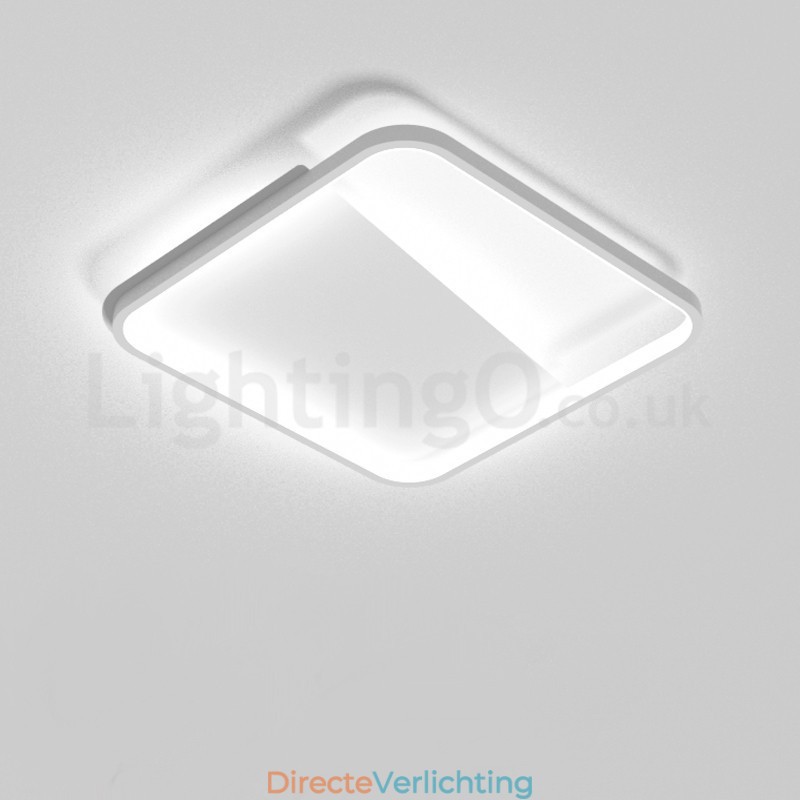 Moderne minimalistische ultradunne 5 cm aluminium vierkante plafondlampen