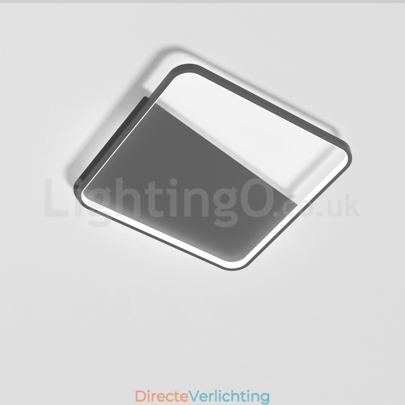 Moderne minimalistische ultradunne 5 cm aluminium vierkante plafondlampen
