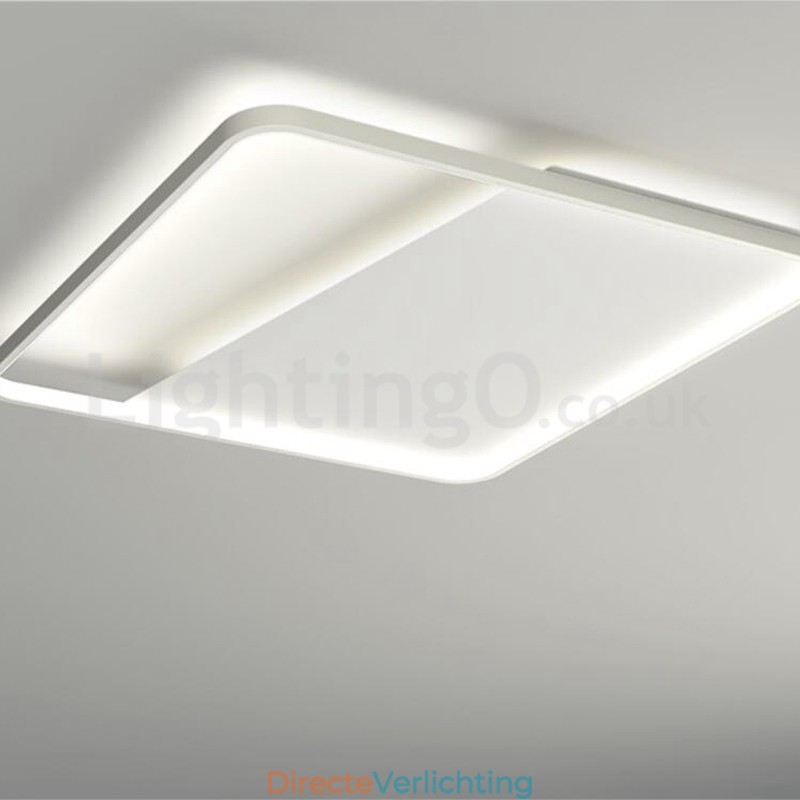 Moderne minimalistische ultradunne 5 cm aluminium vierkante plafondlampen