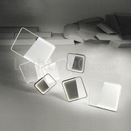 Moderne minimalistische ultradunne 5 cm aluminium vierkante plafondlampen