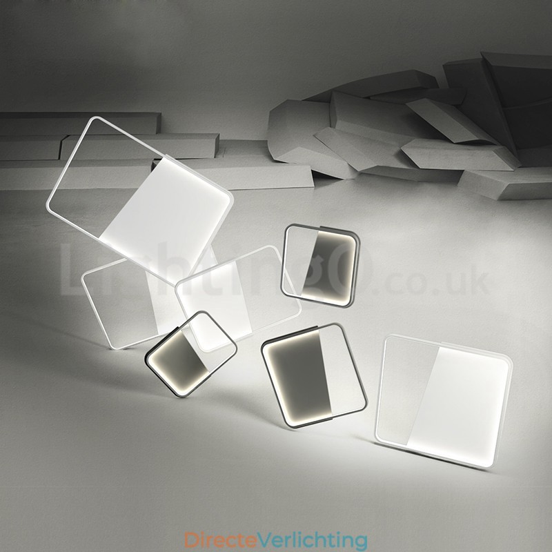 Moderne minimalistische ultradunne 5 cm aluminium vierkante plafondlampen