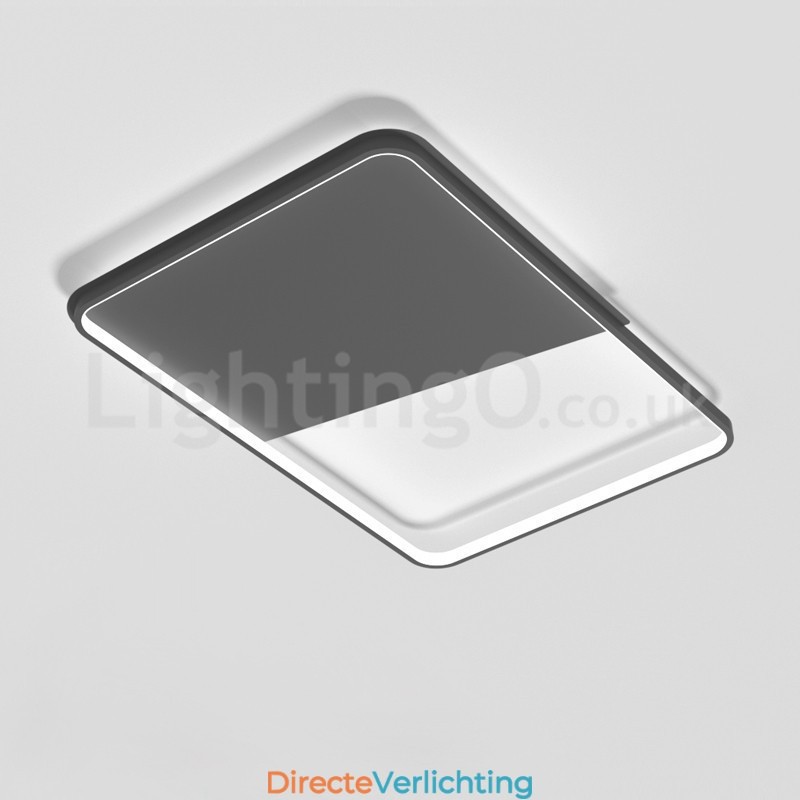 Moderne minimalistische ultradunne 5 cm aluminium rechthoekige plafondlampen