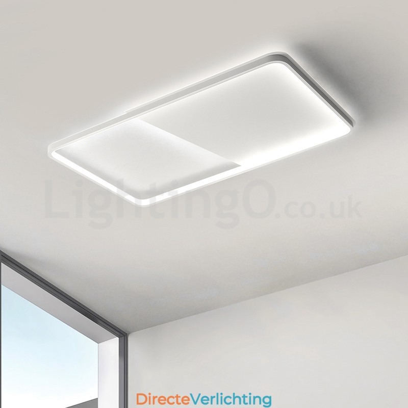 Moderne minimalistische ultradunne 5 cm aluminium rechthoekige plafondlampen