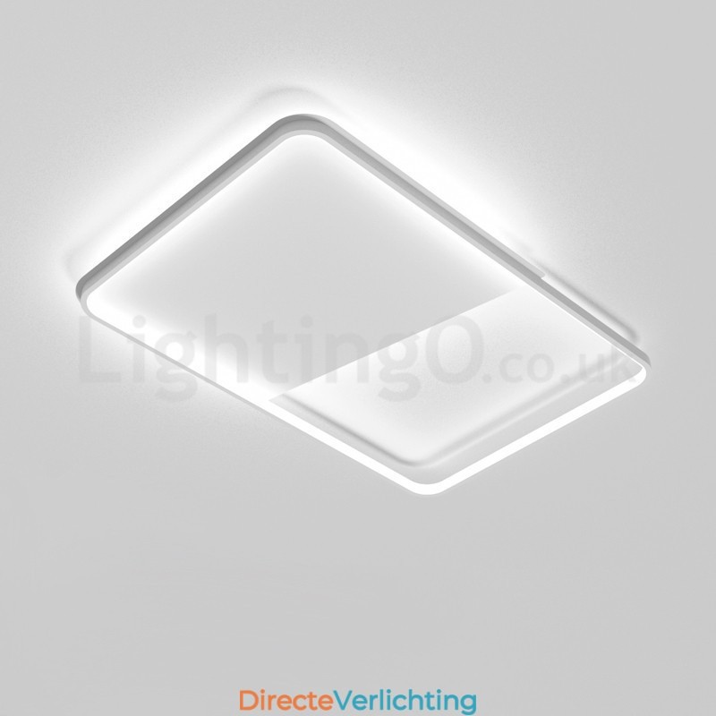 Moderne minimalistische ultradunne 5 cm aluminium rechthoekige plafondlampen