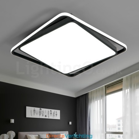 Moderne Exquise Zwart Wit Vierkante Plafondlamp Moderne Exquise Zwart Wit Vierkante Plafondlamp