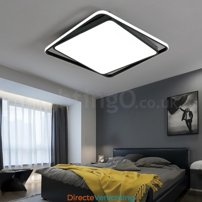 Moderne Exquise Zwart Wit Vierkante Plafondlamp