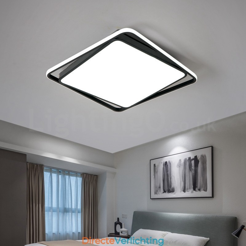 Moderne Exquise Zwart Wit Vierkante Plafondlamp