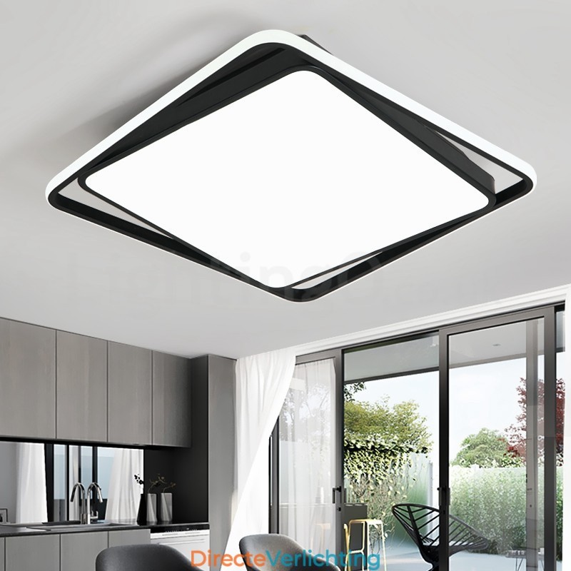 Moderne Exquise Zwart Wit Vierkante Plafondlamp