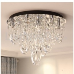 Luxe kristallen plafondlamp met paal en moderne lamp