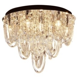 Luxe kristallen plafondlamp met paal en moderne lamp