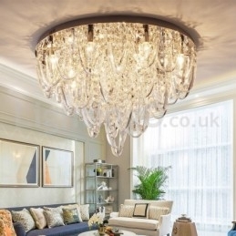 Luxe kristallen plafondlamp met paal en moderne lamp