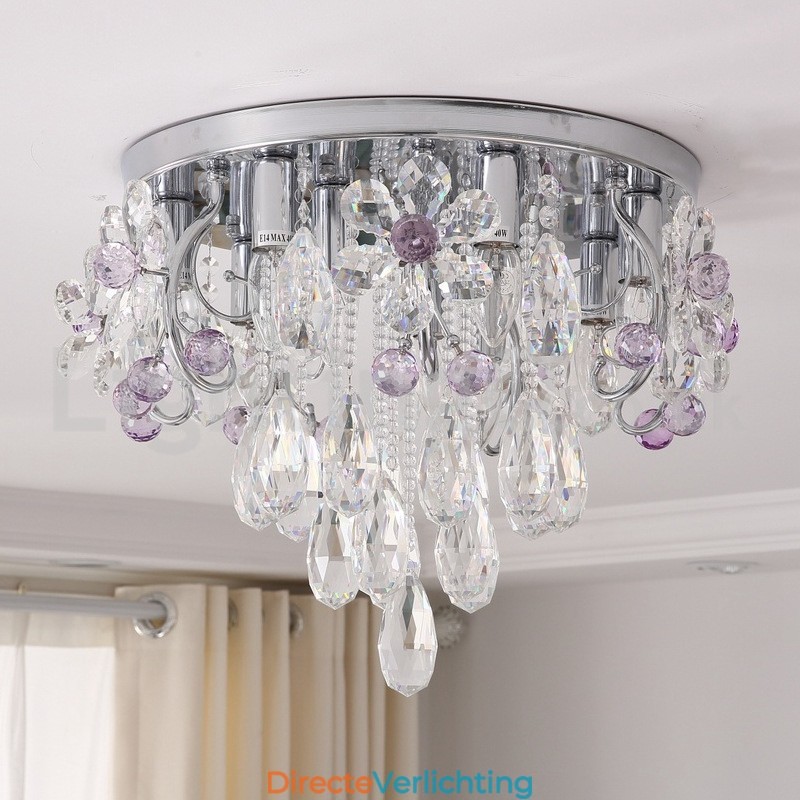 Luxe ronde plafondlampen met kristalbevestiging