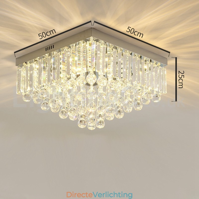Moderne 40CM 50CM vierkante kristallen plafondlampen