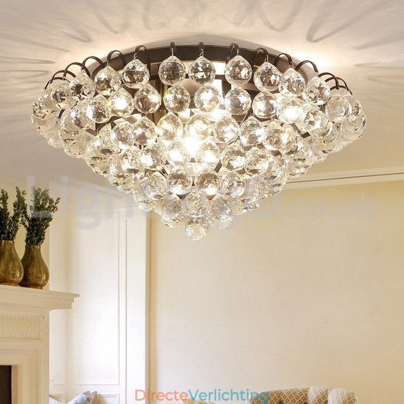 Moderne 30CM 55CM ronde plafondlampen met kristal