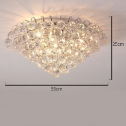 Moderne 30CM 55CM ronde plafondlampen met kristal