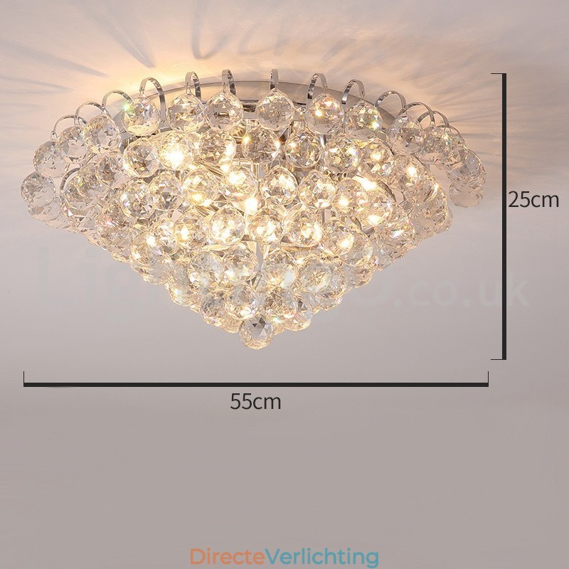 Moderne 30CM 55CM ronde plafondlampen met kristal