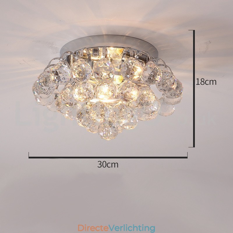 Moderne 30CM 55CM ronde plafondlampen met kristal