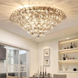 Moderne 30CM 55CM ronde plafondlampen met kristal