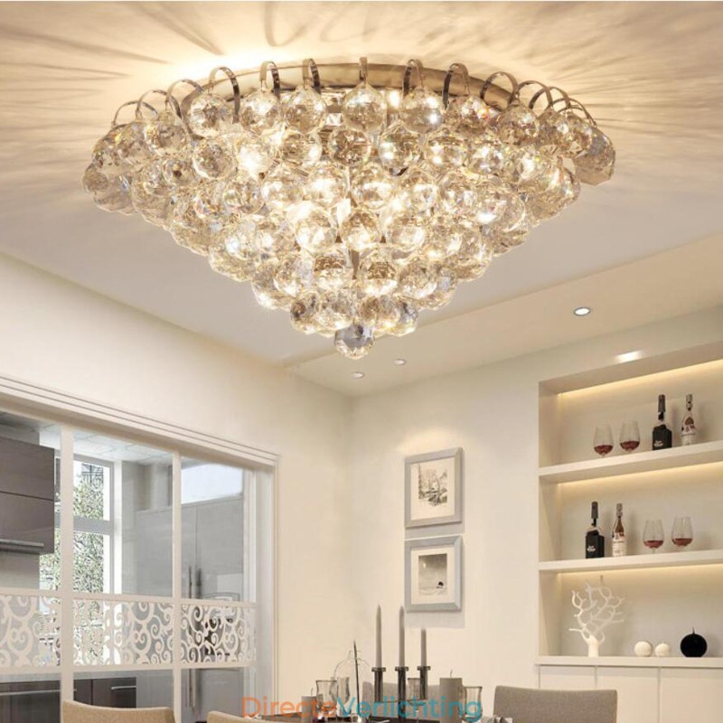 Moderne 30CM 55CM ronde plafondlampen met kristal