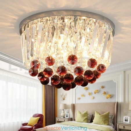 Moderne ronde plafondlampen met kristal Moderne ronde plafondlampen met kristal