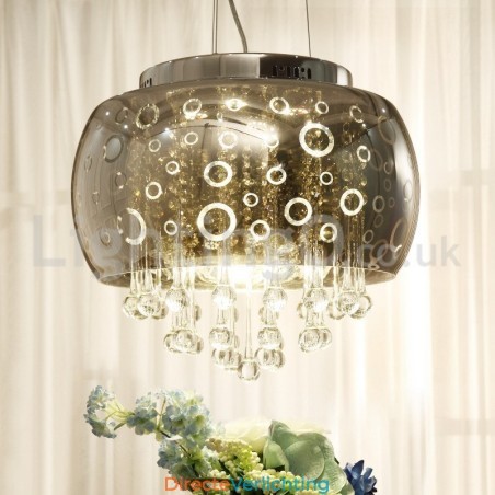 Moderne 40CM ronde glazen lampenkap kristallen hanglamp Moderne 40CM ronde glazen lampenkap kristallen hanglamp