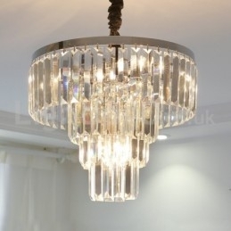 Elegante goedkope moderne 4-laags ronde kristallen hanglamp
