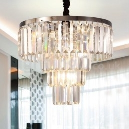 Elegante goedkope moderne 4-laags ronde kristallen hanglamp