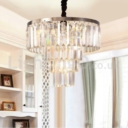 Elegante goedkope moderne 4-laags ronde kristallen hanglamp
