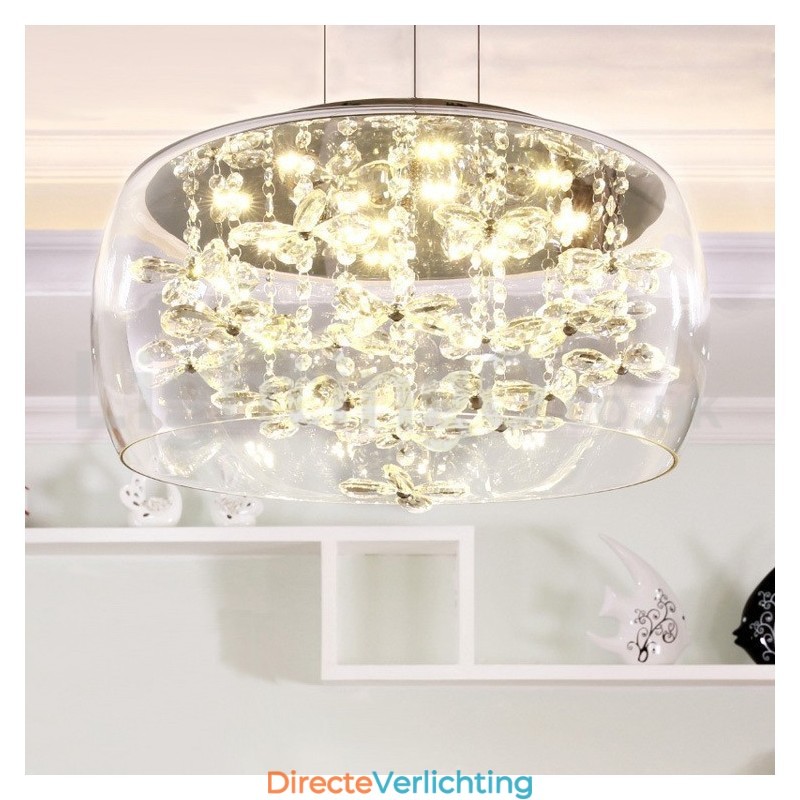 Moderne 40CM 50CM ronde heldere glazen lampenkap kristallen hanglamp