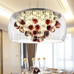Moderne 40CM 50CM ronde heldere glazen lampenkap kristallen hanglamp