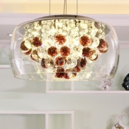 Moderne 40CM 50CM ronde heldere glazen lampenkap kristallen hanglamp