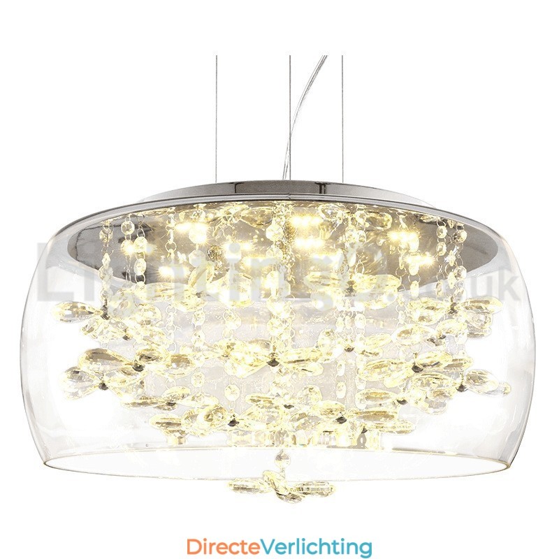 Moderne 40CM 50CM ronde heldere glazen lampenkap kristallen hanglamp