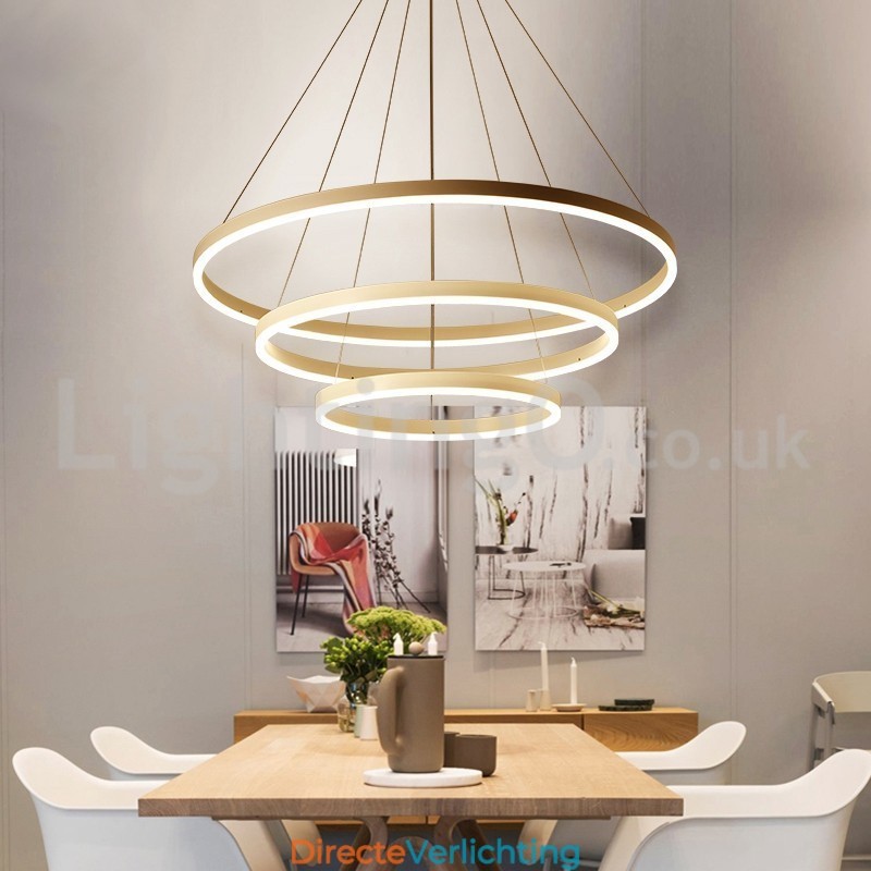 Moderne drie cirkel hanglamp met afstandsbediening