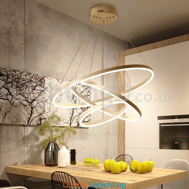 Moderne drie cirkel hanglamp met afstandsbediening
