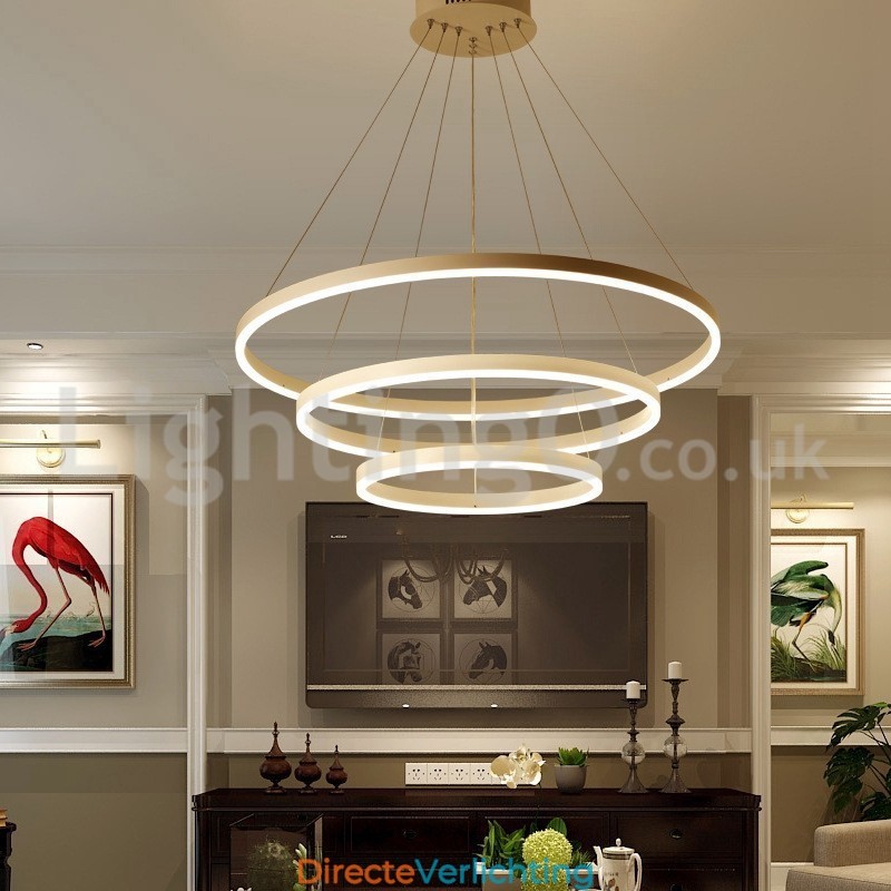 Moderne drie cirkel hanglamp met afstandsbediening