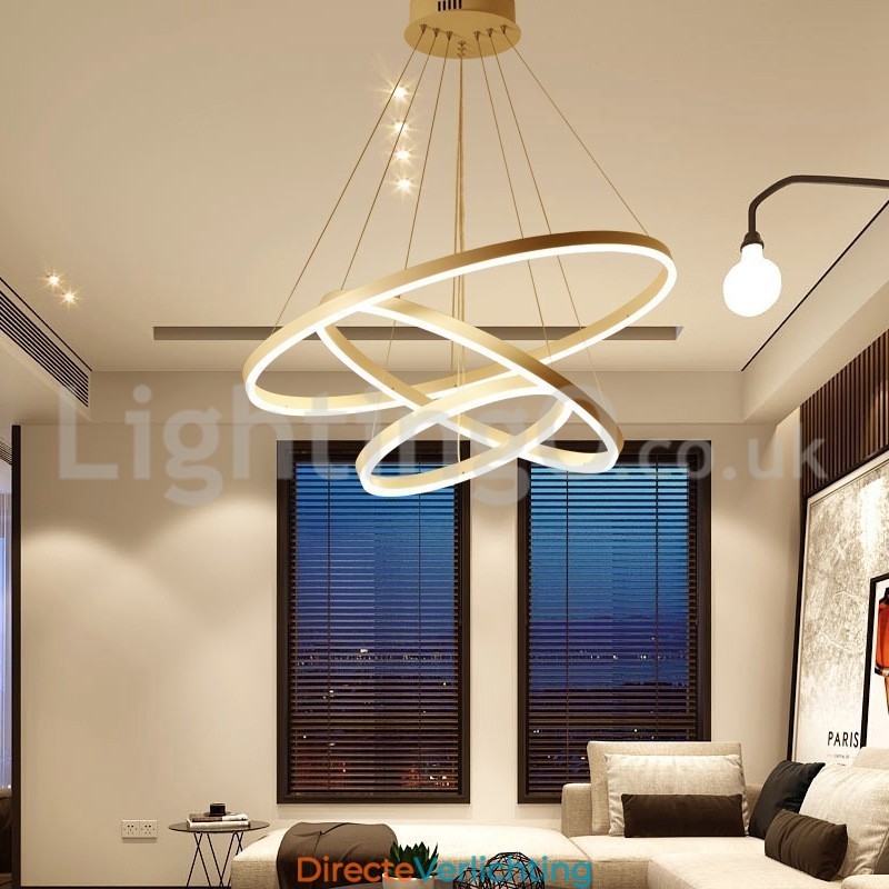 Moderne drie cirkel hanglamp met afstandsbediening