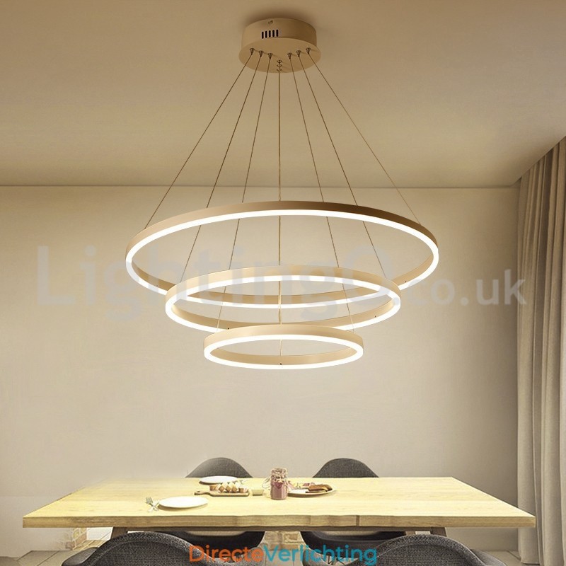 Moderne drie cirkel hanglamp met afstandsbediening
