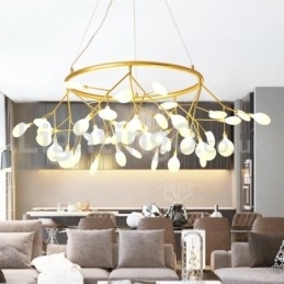 Luxe postmoderne ronde kroonluchter met vuurvliegjes