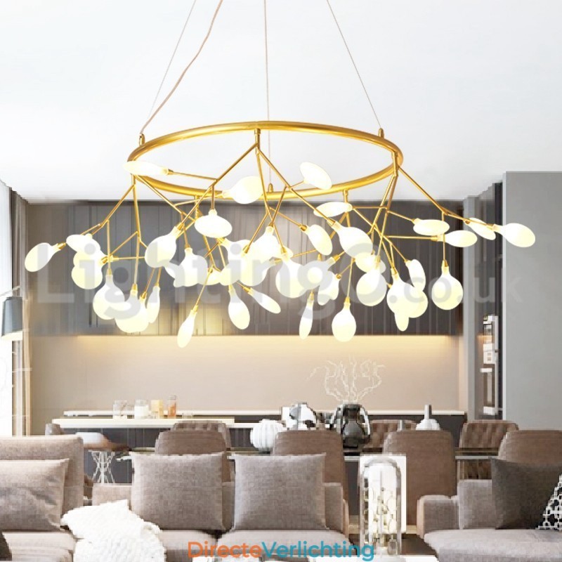 Luxe postmoderne ronde kroonluchter met vuurvliegjes