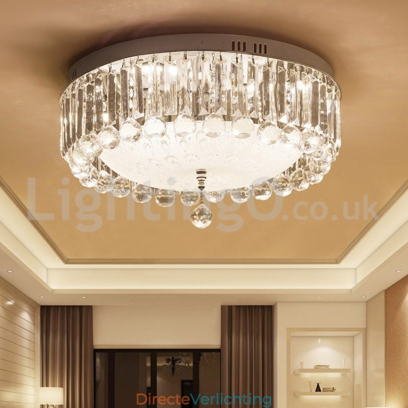 Moderne ronde plafondlampen met kristalbevestiging