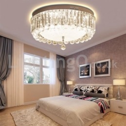 Moderne ronde plafondlampen met kristalbevestiging